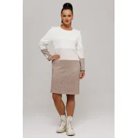 Платье Галеан Cтиль 915 бежевый с коричневым