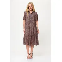 Платье Talia Fashion 424 геометрический принт в черно- коричневых тонах. Платье Talia Fashion 424 геометрический принт в черно- коричневых тонах.