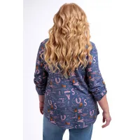 Блузка Таир-Гранд 62443 джинс-газета