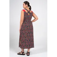 Платье Alani 2354 черный+красный и белый