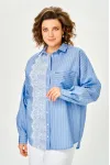 Блузка Michel Chic 800 голубой ажур