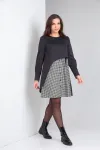 Платье Tvin 7609 черный клетка