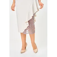 Платье Mira Fashion 5654 молочный+кружево