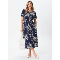 Платье Your Size 2256/170 Цветочный принт на темно-синем