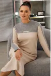 Платье Галеан Cтиль 995 бежевый с серым