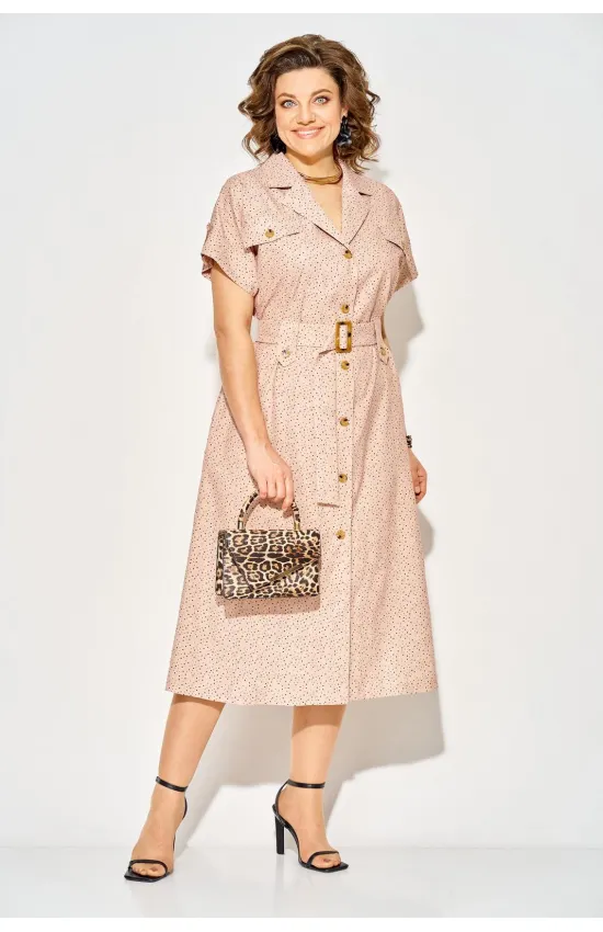 Платье Лилиана 1521 кофе+горох