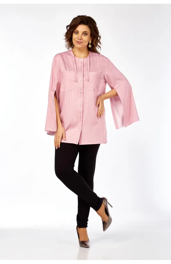 Рубашки Avenue 0350 полоска, розовый+молочный
