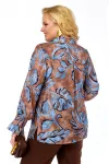 Блузка Элль-Стиль 2398/2 а коричневый, голубой принт