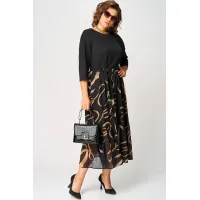Платье Eva Grant 7216C черый+принт Платье Eva Grant 7216C черый+принт