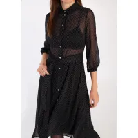Платье I3I Fashion 102/1 черное в белый горошек