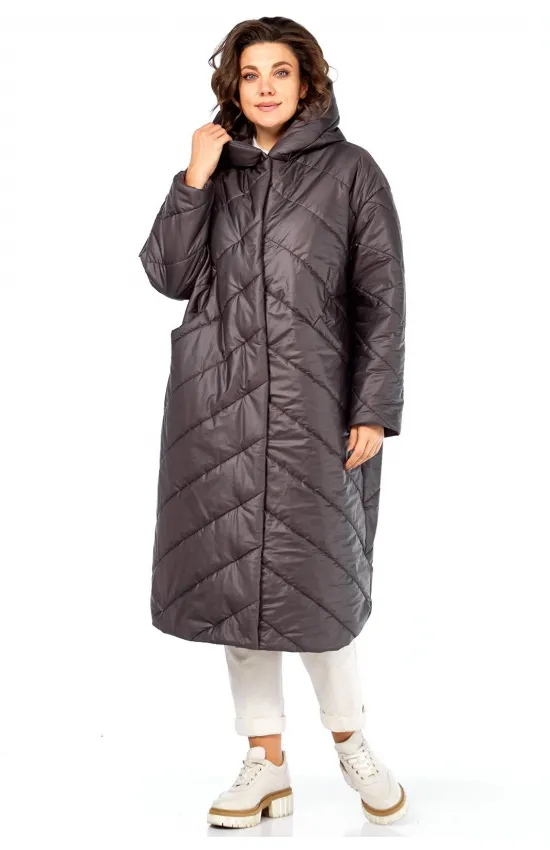 Пальто Диамант 2115 горький шоколад