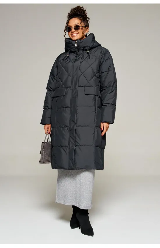 Пальто Beautiful & Free 8016 черный Пальто Beautiful & Free 8016 черный