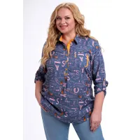 Блузка Таир-Гранд 62443 джинс-газета