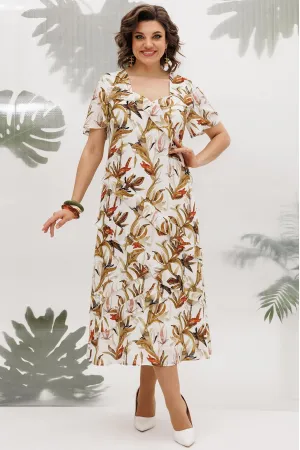 Платье Mira Fashion 5673 оттенки бежевого