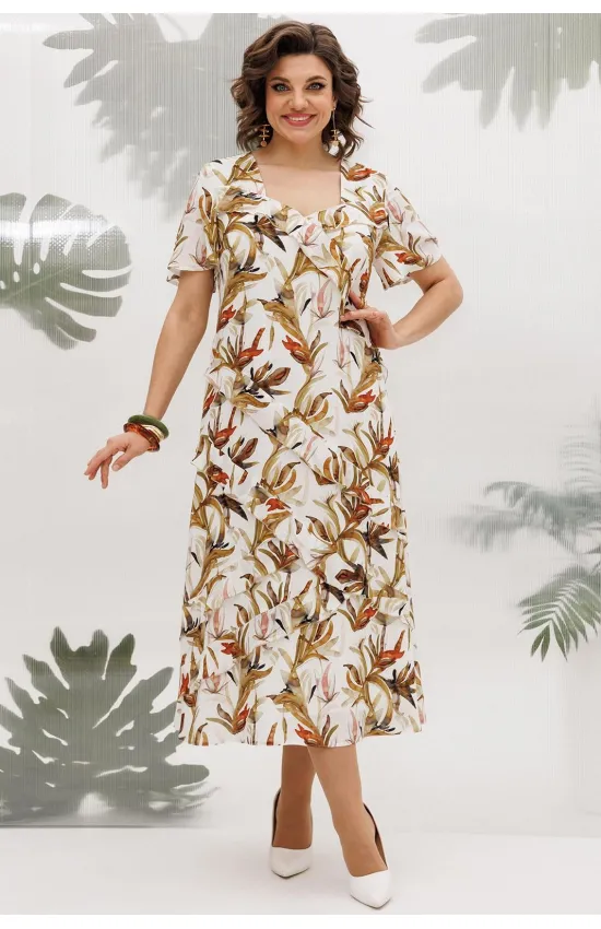 Платье Mira Fashion 5673 оттенки бежевого