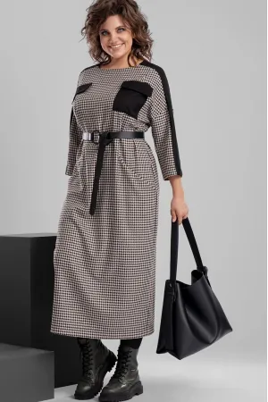 Платье Deesses 1189 бежево-черный