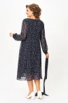 Платье Swallow 881 тёмно-синий, принт «белые веточки»