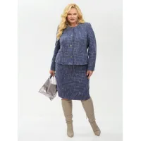 Костюм YOUR SIZE 2266/164 Синий с добавлением бежевых нитей