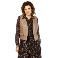 Костюм Милора-стиль 1380/1 черный + капучино(кружочки)