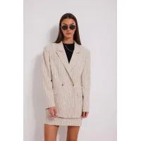 Костюм N.O.W 1589 бежевый в полоску, черный