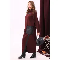 Костюм NikVa клетка серый+бордо+чёрный
