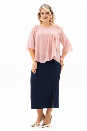 Костюм ALGRANDA 4125-с Синий,Пудра