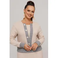 Костюм Галеан Cтиль 996 бежевый с серым