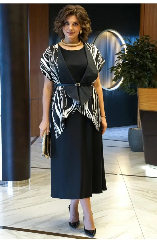 Костюм Alani 2434 черно-белый+черный