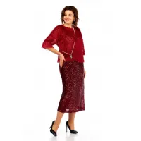 Костюм Ольга Стиль Л413 темный-красный