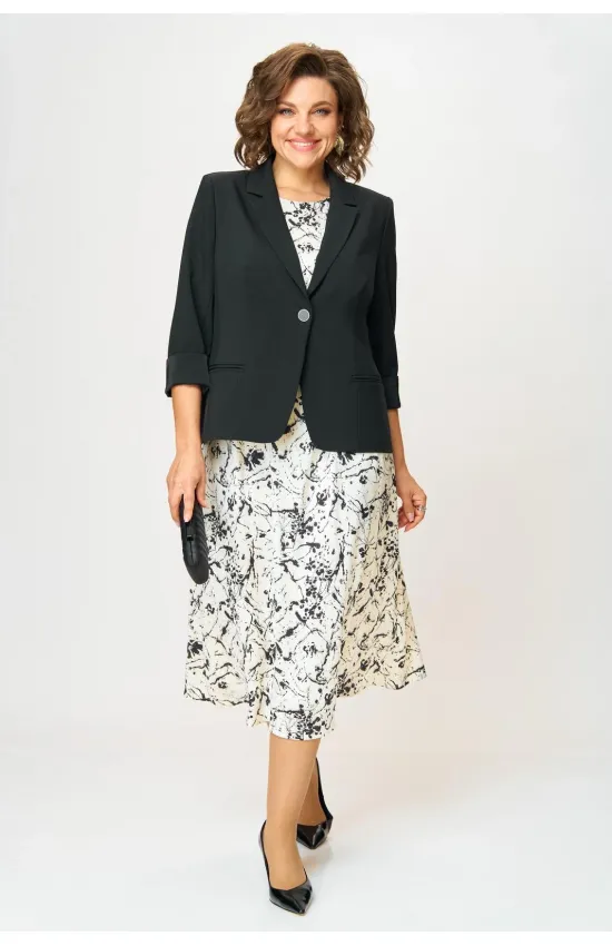 Костюм Карина Делюкс М-1385 черно-белый