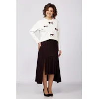Костюм Кокетка и К 1250 белый+баклажан