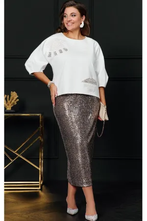 Костюм VITTORIA QUEEN черный+металлик/бронза