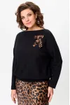 Костюм Кокетка и К 1229 черный+леопардовый