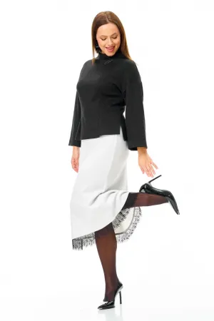 Костюм T&N 7721 черный и белый с блеском.