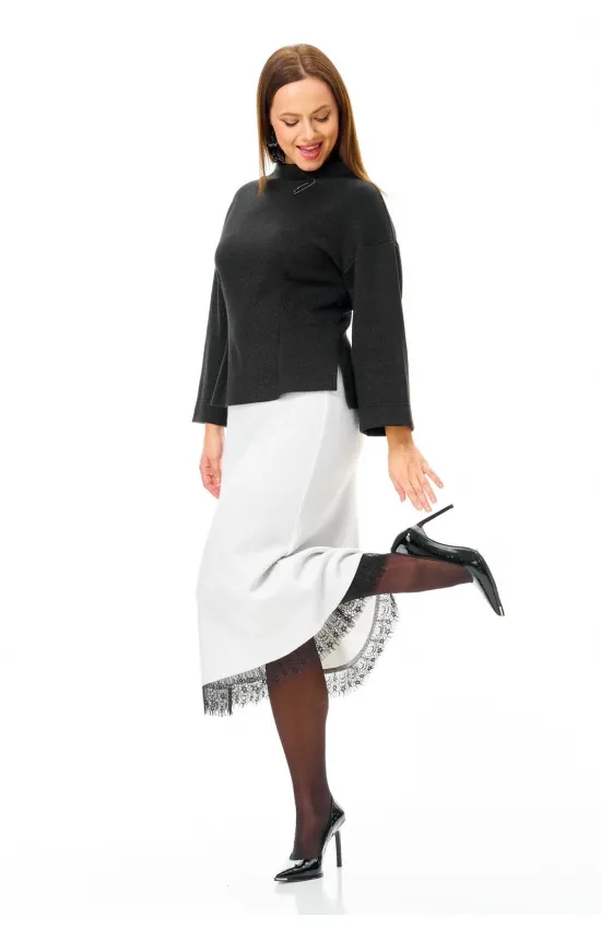 Костюм T&N 7721 черный и белый с блеском.