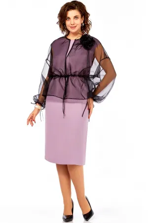 Костюм Ольга Стиль С973 пудрово-розовый-черный