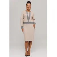 Костюм Галеан Cтиль 996 бежевый с серым