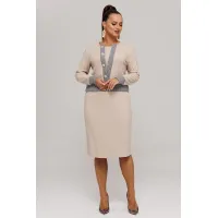 Костюм Галеан Cтиль 996 бежевый с серым