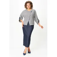 Костюм Michel Chic 1422-1 темно-синий + клетка Костюм Michel Chic 1422-1 темно-синий + клетка