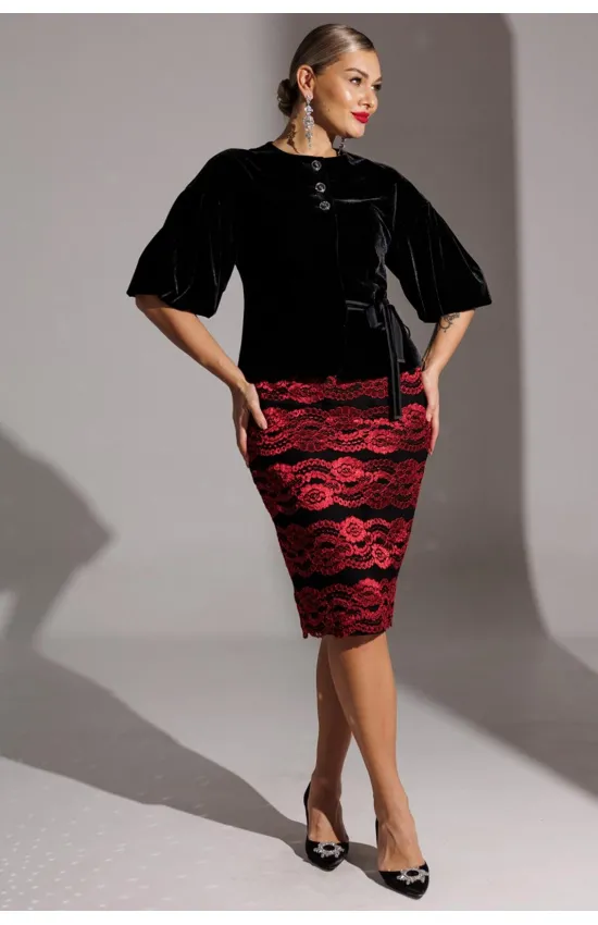 Костюм Мода-Юрс 25-2623 черный+красный