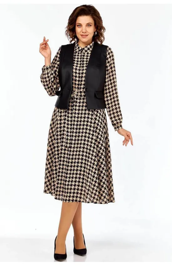 Костюм Милора-стиль 1380 гусь-лапка + черный