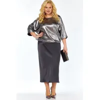 Костюм 2449 серебро, серый