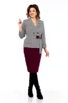 Костюм Милора-стиль 1146/1 гусь-ласка/ бордо Костюм Милора-стиль 1146/1 гусь-ласка/ бордо