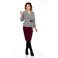 Костюм Милора-стиль 1146/1 гусь-ласка/ бордо