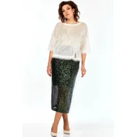 Костюм Ольга Стиль Л413 молочный-зеленый