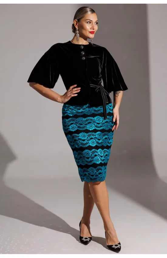 Костюм Мода-Юрс 25-2623 черный+бирюза