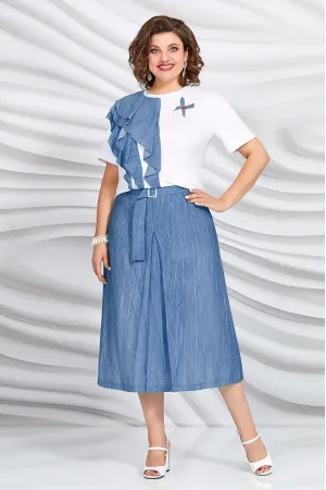 Костюм Mira Fashion белый+оливковый