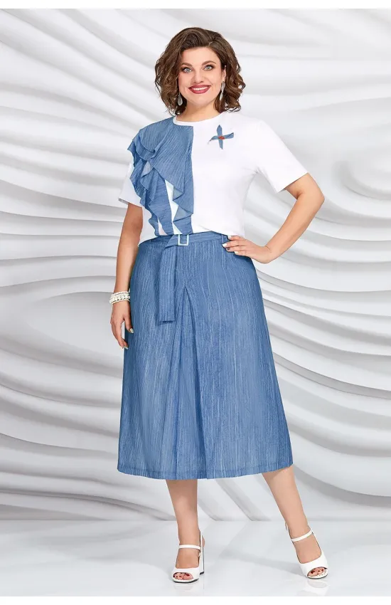Костюм Mira Fashion белый+серый