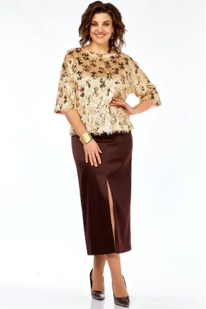 Костюм Ольга Стиль Л433 золото-коричневый