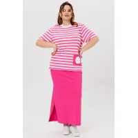 Костюм Michel Chic 1405 розовый + полоска